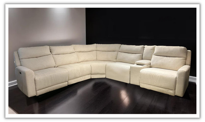 Southern Motion Joplin 6 Piece Power Reclining Sectional in Beige