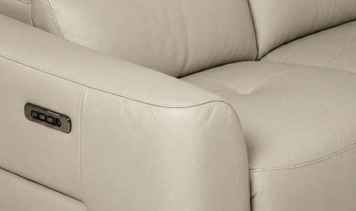 Nicoletti St. Louis Leather Reclining Sectional Sofa in Light Beige