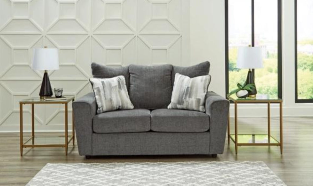 Stairatt Gray Fabric Upholstered Living Room Set-Jennifer Furniture