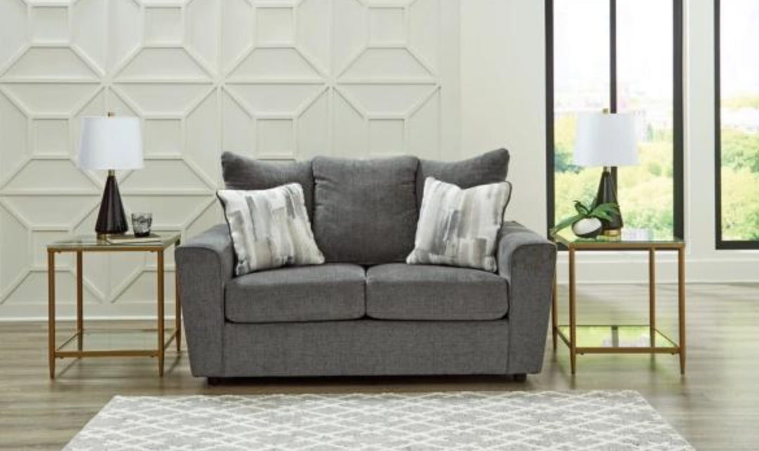 Stairatt Gray Fabric Upholstered Living Room Set-Jennifer Furniture