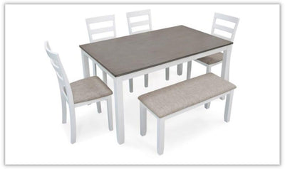 Stonehollow 6 Piece Dining Set in White