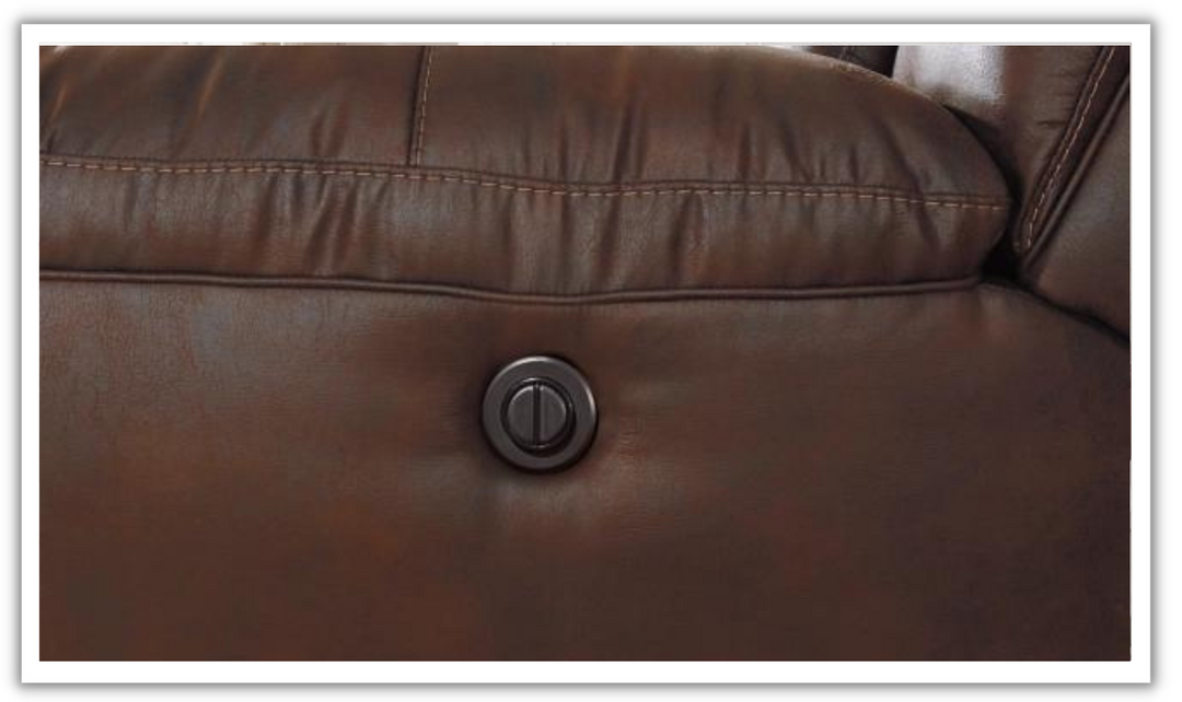 Stoneland Power Reclining Leather Loveseat With Console