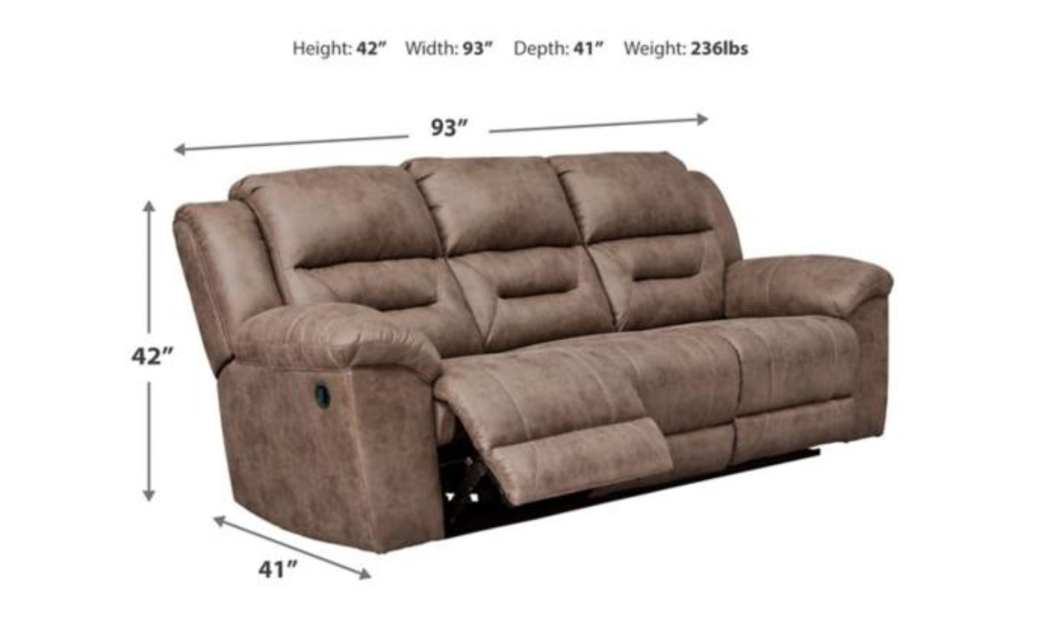 Modern Heritage Stoneland Power Reclining Leather Sofa