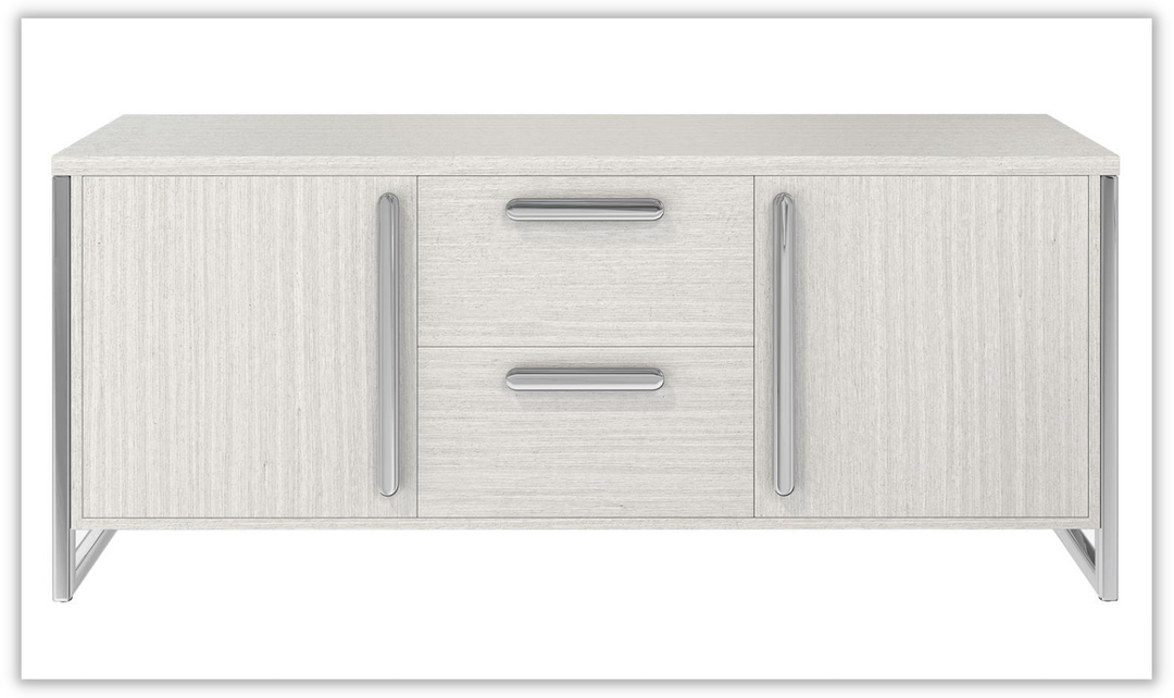 Stratum White 4-Drawer Wooden Buffet with Adjustable Glides