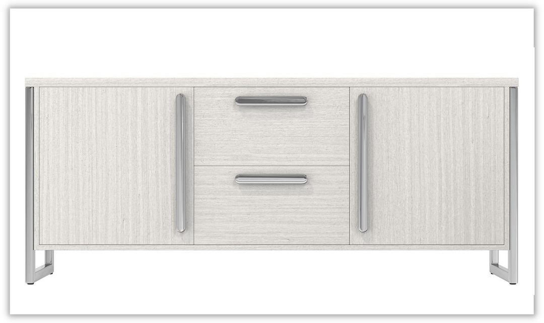 Stratum White 4-Drawer Wooden Buffet with Adjustable Glides