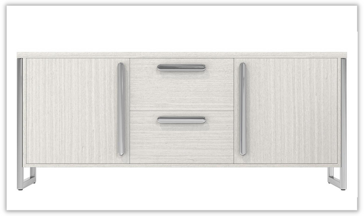 Stratum White 4-Drawer Wooden Buffet with Adjustable Glides