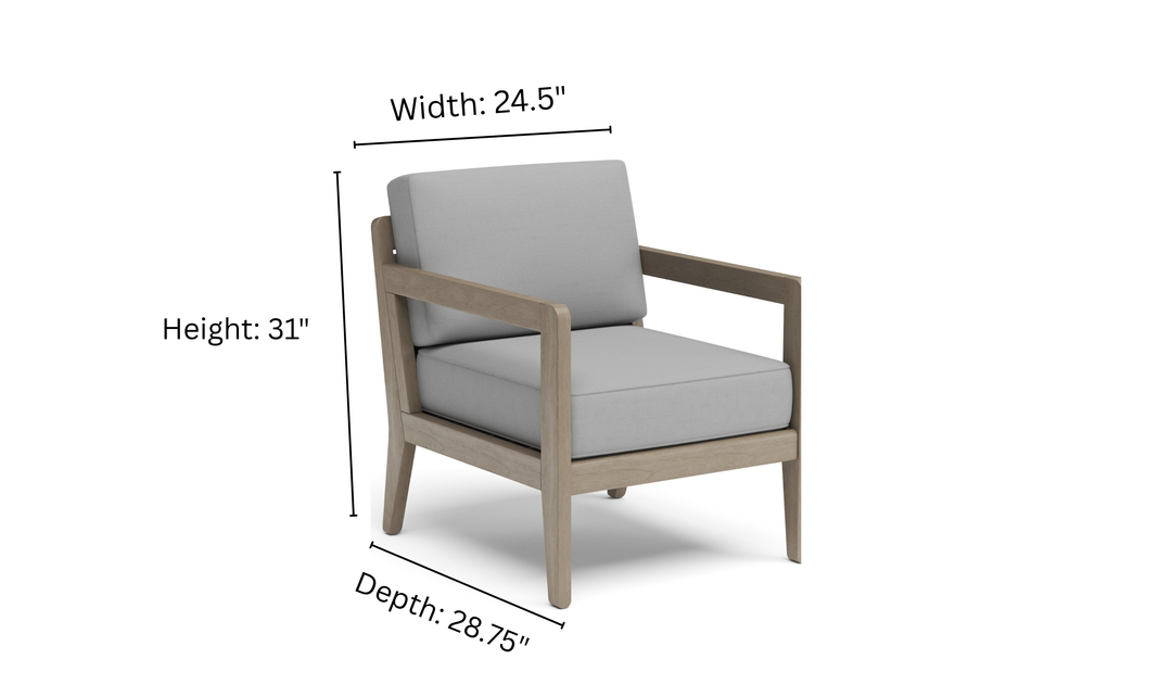 Sustain Outdoor Gray Wooden Lounge Armchair by Homestyles