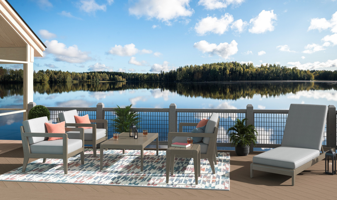 Sustain Outdoor Gray Wooden Lounge Armchair by Homestyles