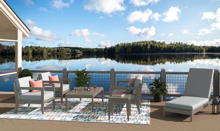 Sustain Outdoor Gray Wooden Lounge Armchair by Homestyles