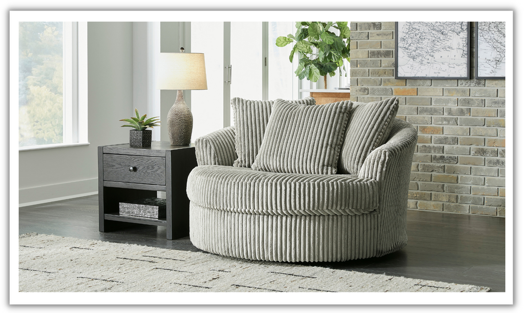 Lindyn Round Oversized Swivel Accent Chair