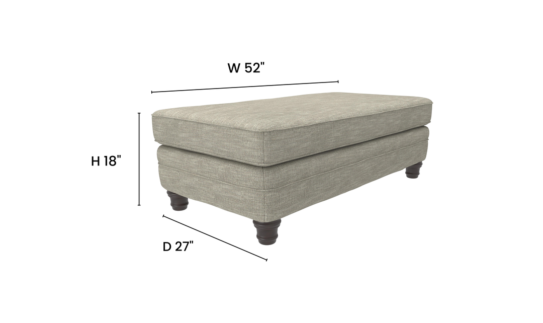Bernhardt Tarleton Fabric Rectangular Ottoman