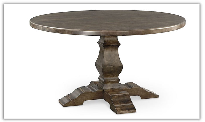 Bassett Tavern Round Wooden Dining Table with Single Pedestal Legs