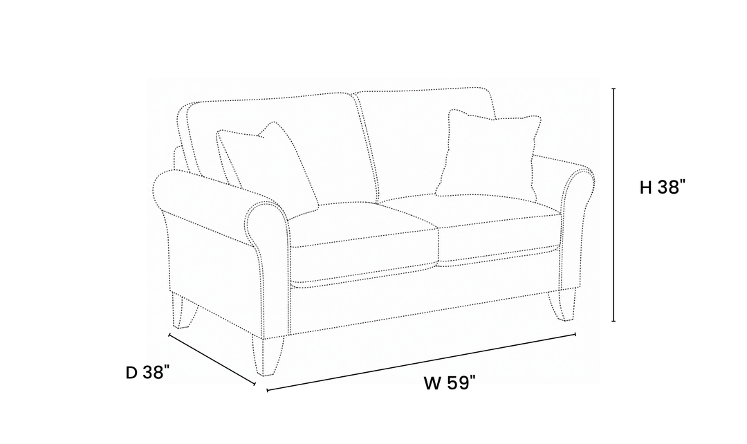 Klaussner Templeton Fabric Traditional Rolled Arm Sofa with Accent Pillows - Jennifer Furniture