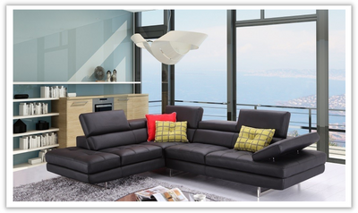 Buy Temps Calme Leather Sectional Sofa with Tufted Seat