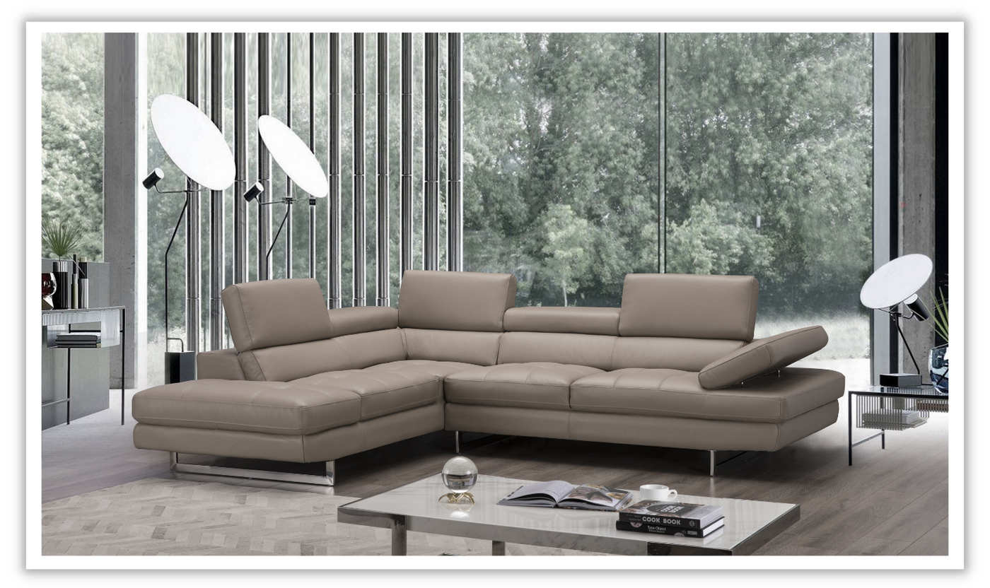 Buy Temps Calme Leather Sectional Sofa with Tufted Seat