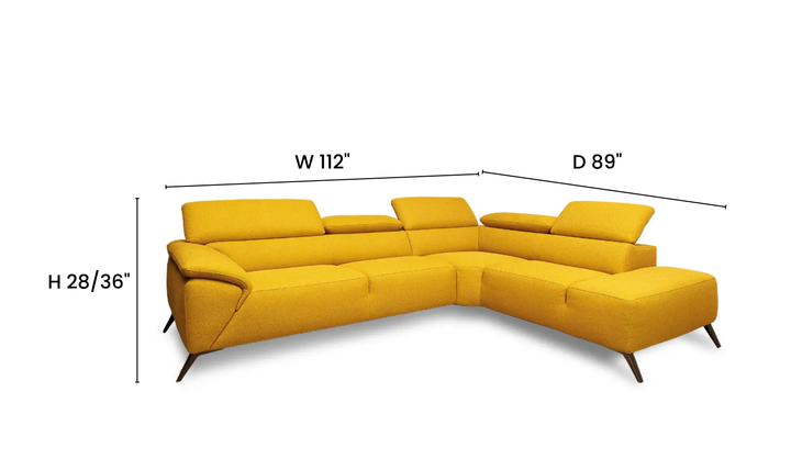 Nicoletti Italia Tesla Sectional Sofa with Customizable Chaise Lounge