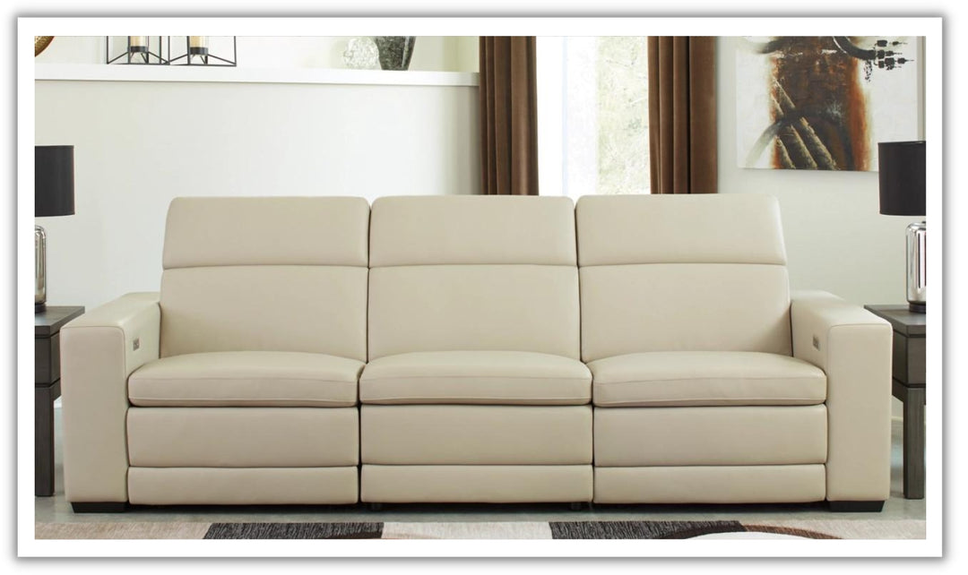 Modern Heritage Texline 3-Seater Leather Power Reclining Sofa