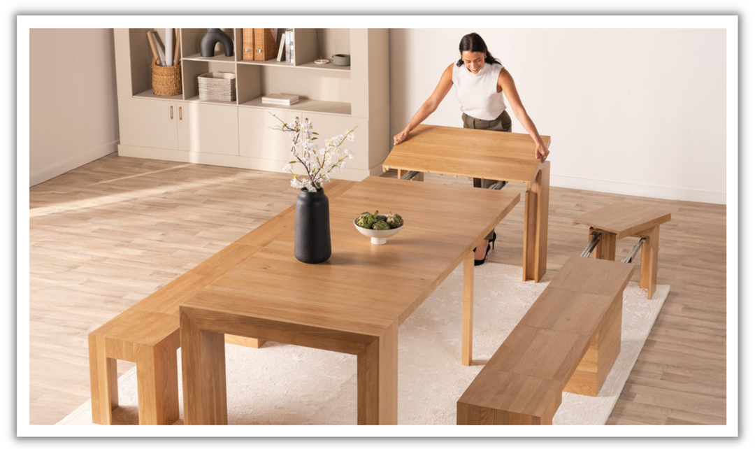 The Family Expandable Dining Table Set (Table + 4 Chairs)-jennifer furniture