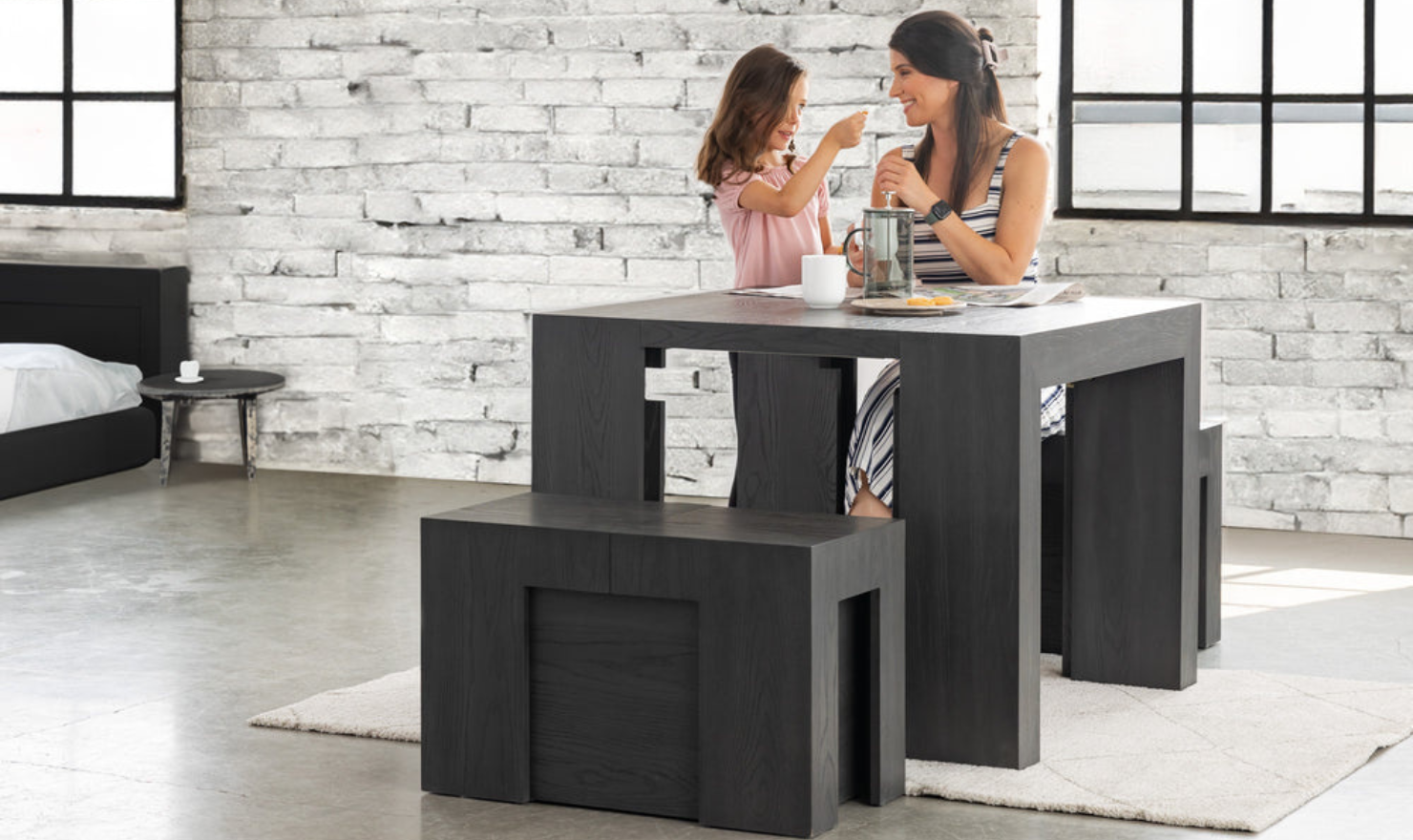 The Family Expandable Dining Table Set (Table + 4 Chairs)-jennifer furniture