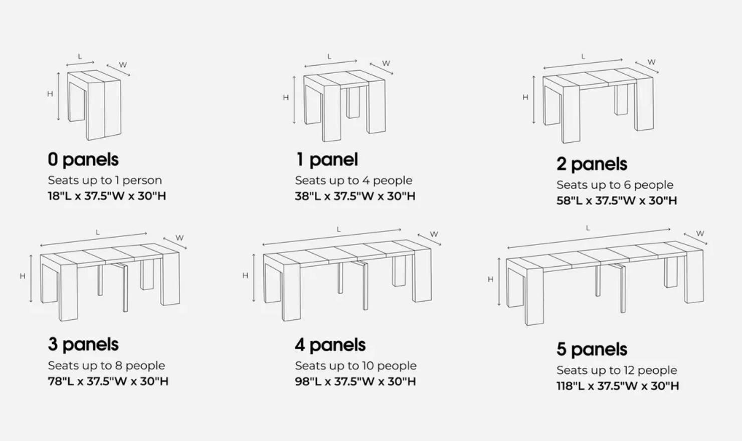 Transformer Table Family Extendable Rectangular Dining Table Set (Table + 4 Chairs)