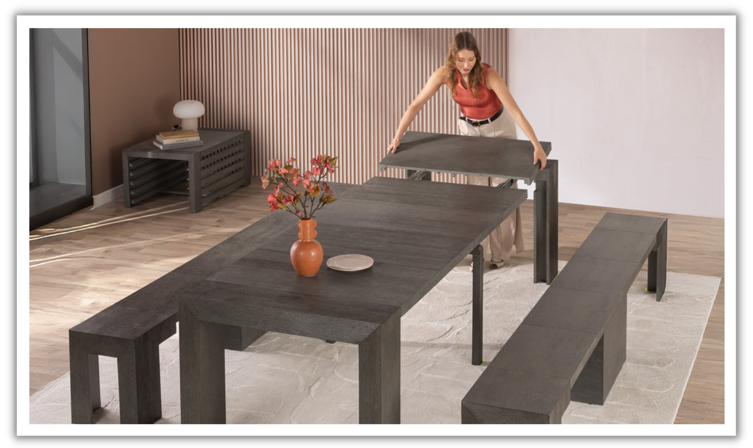 The Family Expandable Dining Table Set (Table + 4 Chairs)-jennifer furniture