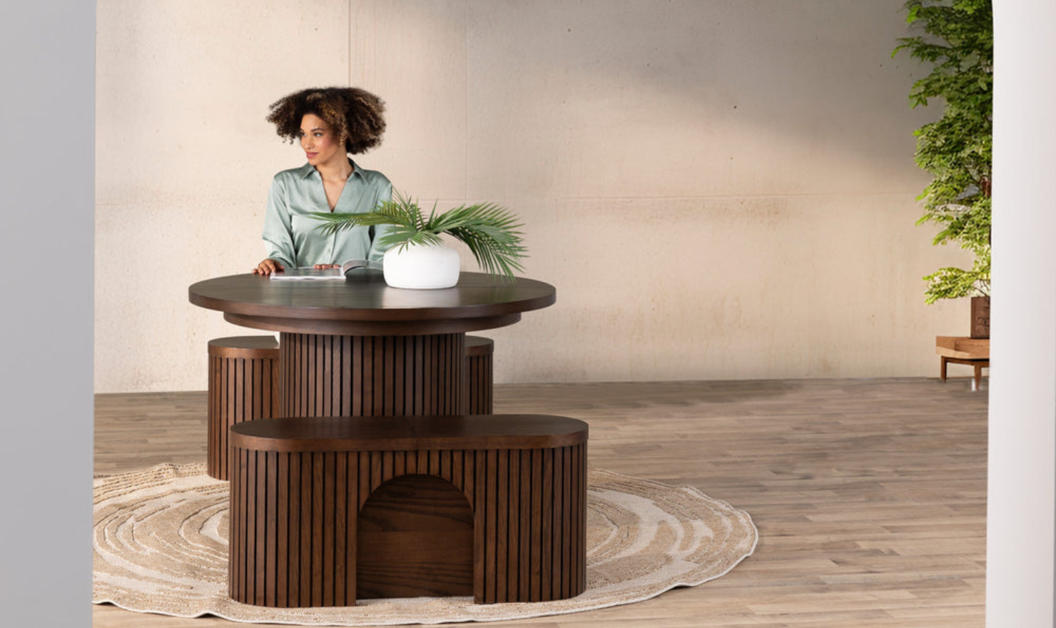 The Gathering Extendable Dining Table Set (Table + 2 Bench)-jennifer furniture