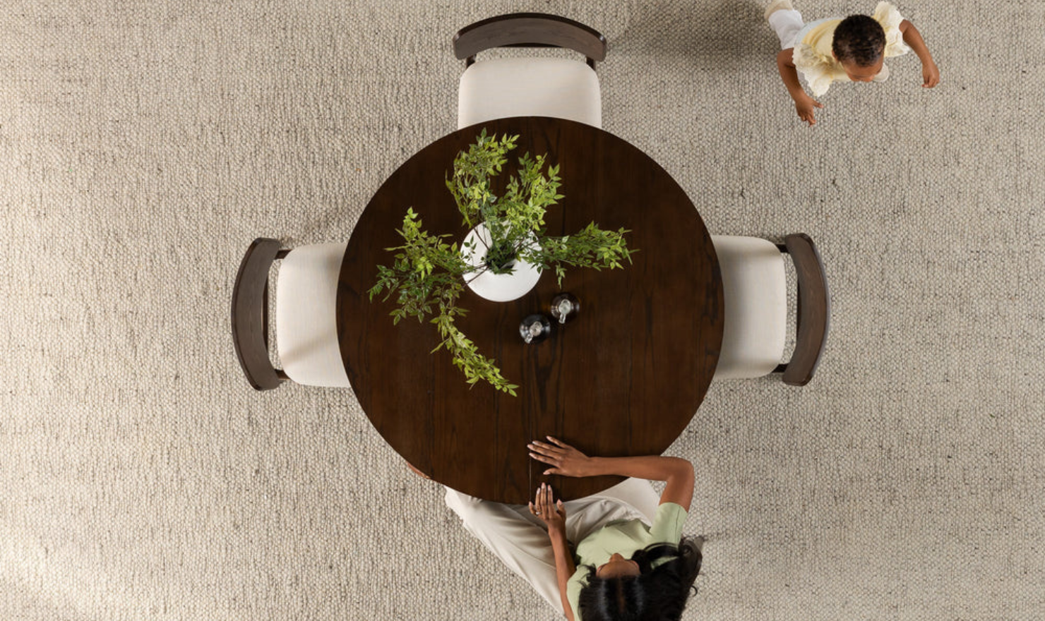Transformer Table Practical Extendable Round Wooden Dining Table Set (Table + Bench)