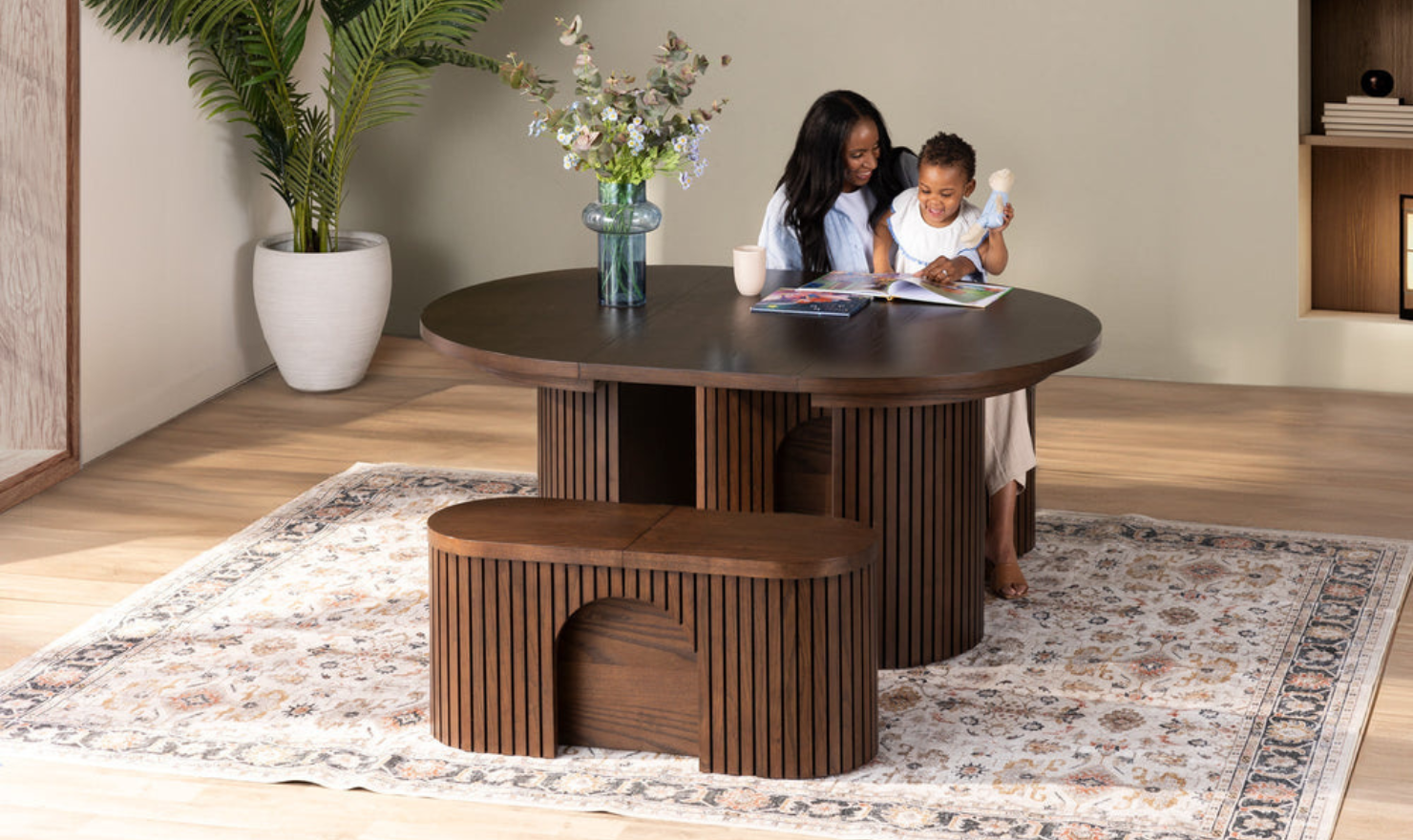 The Gathering Extendable Dining Table Set (Table + 2 Bench)-jennifer furniture