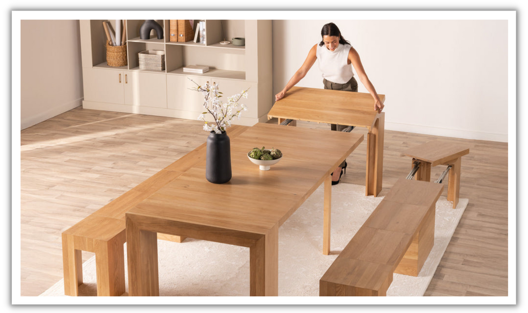 The Gathering Extendable Dining Table Set (Table + Bench)-jennifer furniture