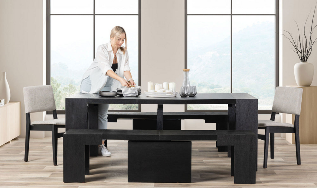 The Gathering Extendable Dining Table Set (Table + Bench)-jennifer furniture