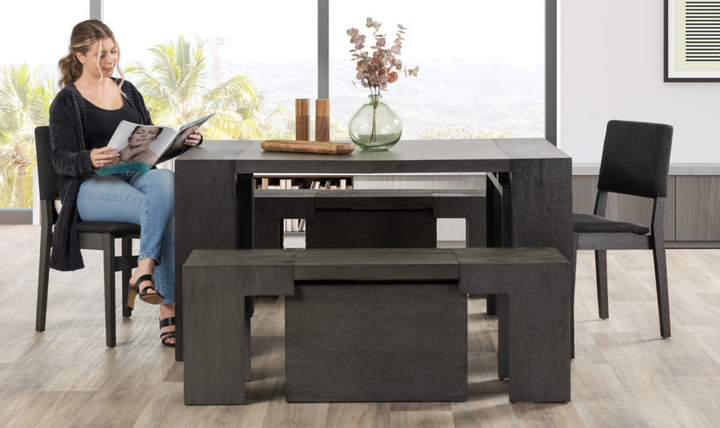 The Gathering Extendable Dining Table Set (Table + Bench)-jennifer furniture