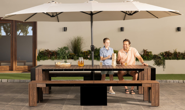The Gathering Transformer Outdoor Dining Set (Table + 2 bench)-jennifer furniture