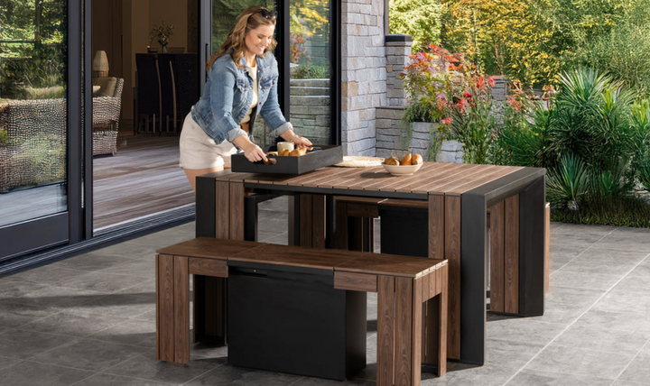 The Gathering Transformer Outdoor Dining Set (Table + 2 bench)-jennifer furniture