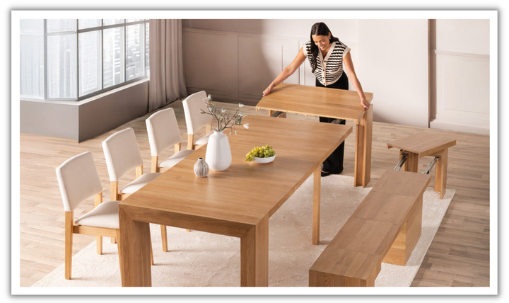 The Host Transformer Extendable Dining Set In Solid wood
