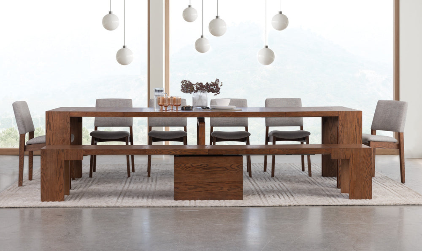 The Host Transformer Extendable Dining Set In Solid wood-jennifer furniture