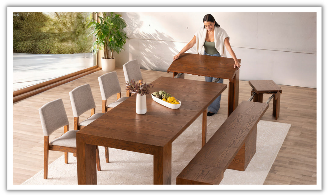 The Host Transformer Extendable Dining Set In Solid wood-jennifer furniture