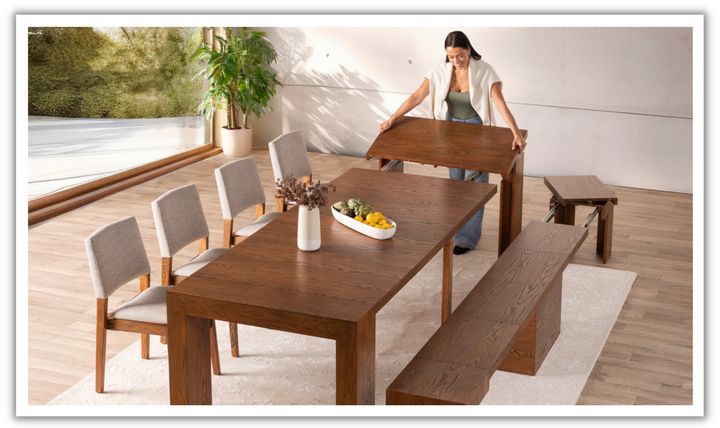 The Host Transformer Extendable Dining Set In Solid wood-jennifer furniture