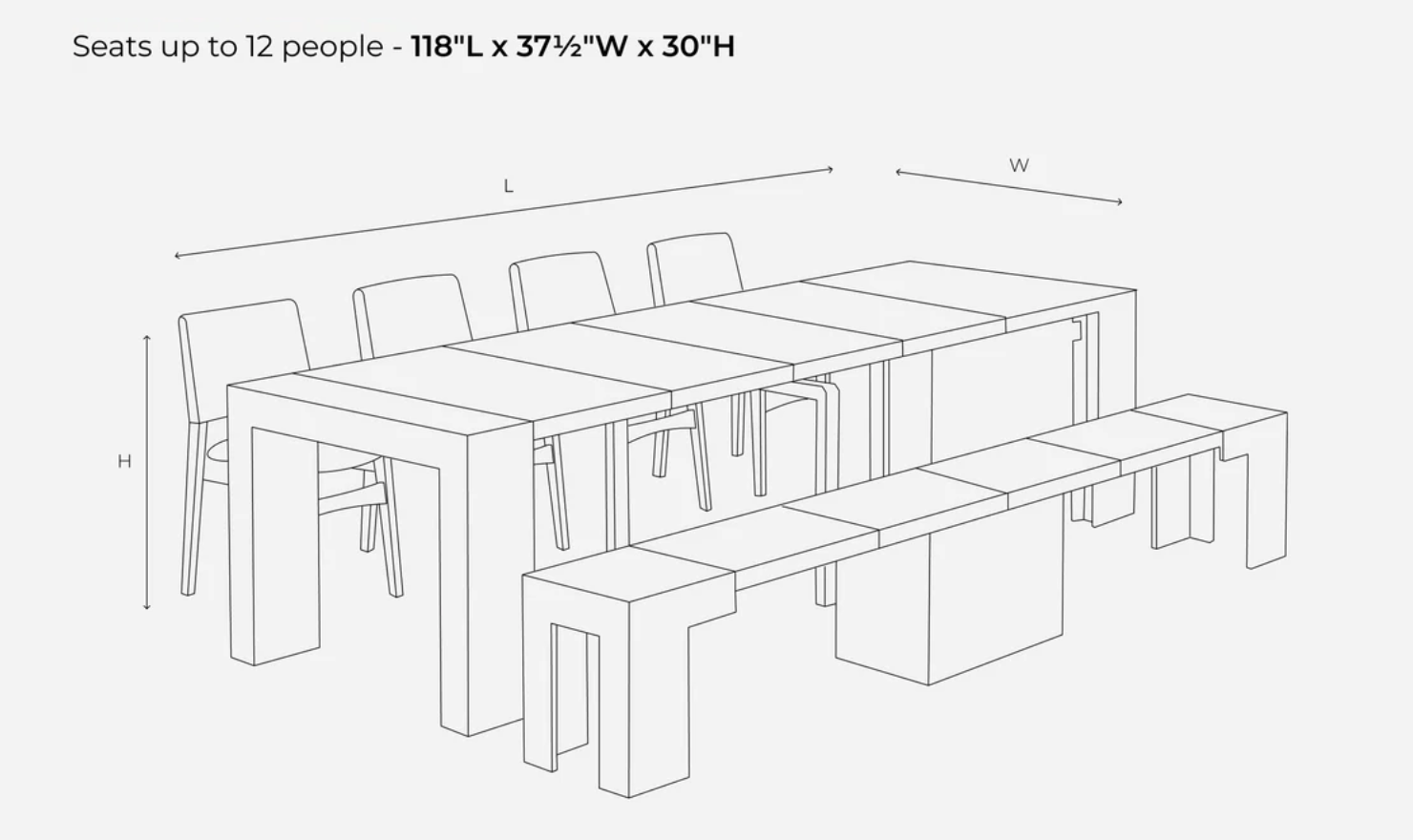 Transformer Table Host Extendable Transformer Rectangular Dining Set In Solid wood