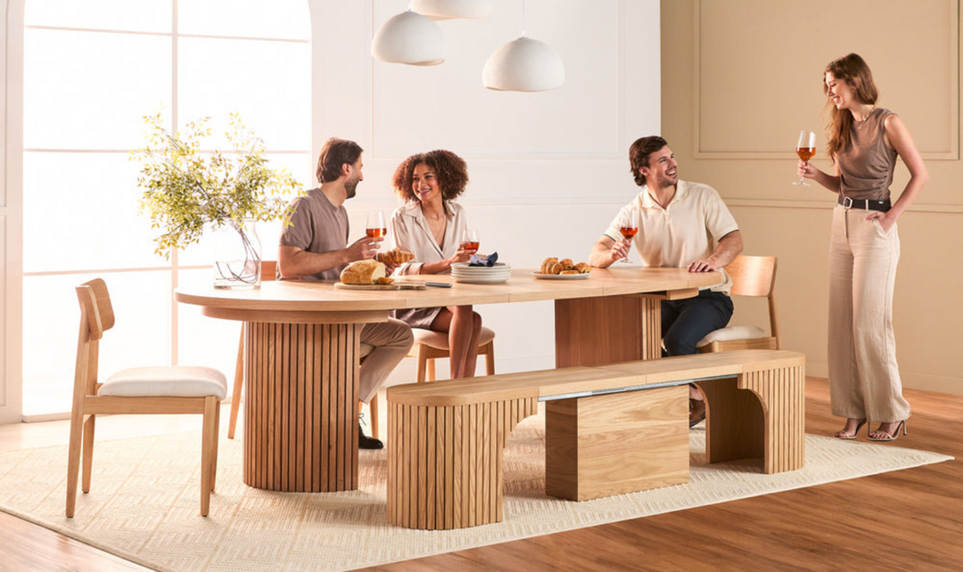 The Host Transformer Extendable Dining Set In Solid wood-jennifer furniture