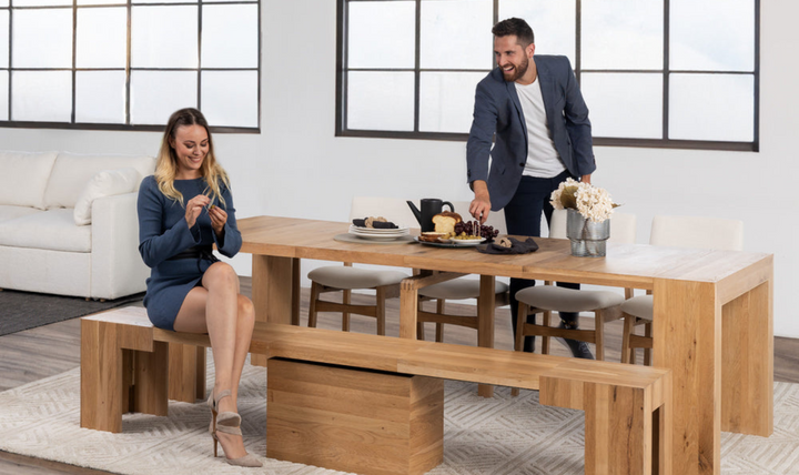 The Host Transformer Extendable Dining Set In Solid wood
