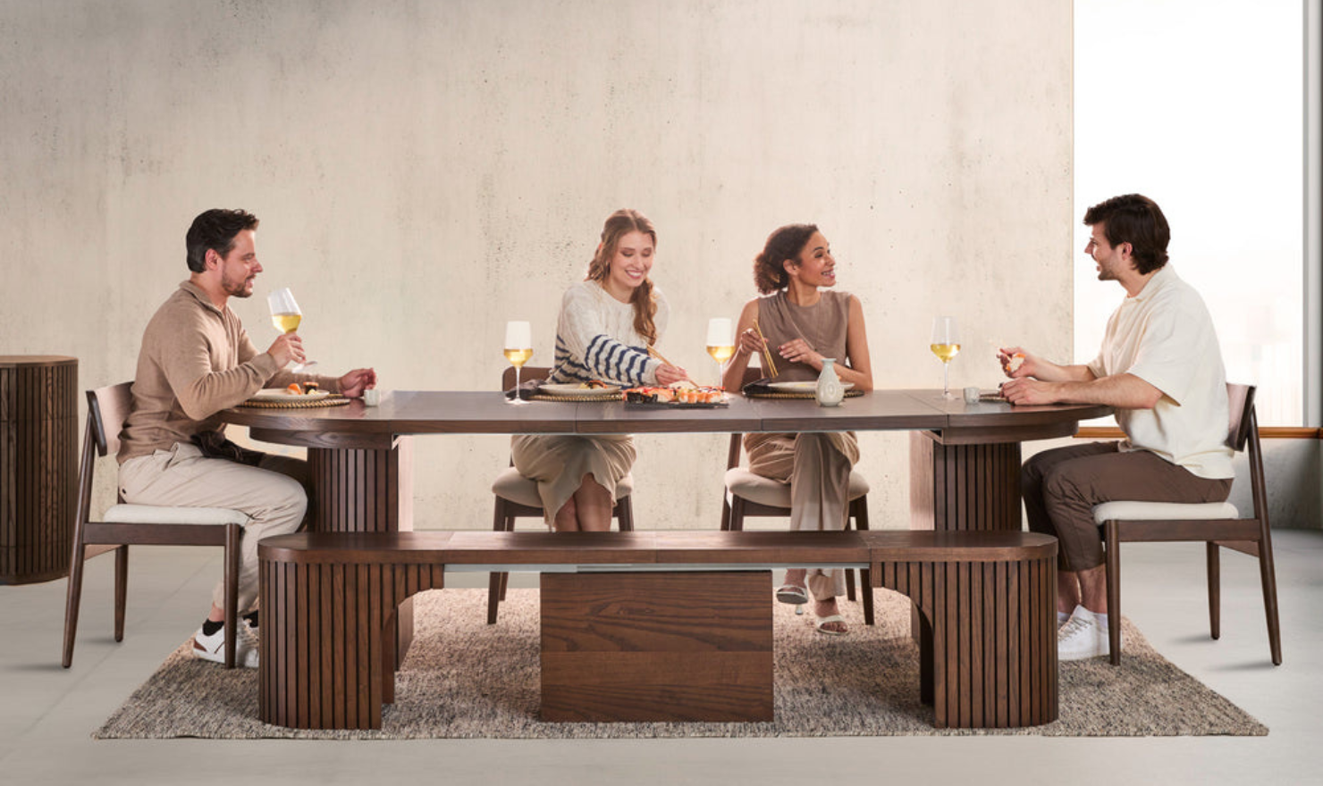 The Host Transformer Extendable Dining Set In Solid wood-jennifer furniture