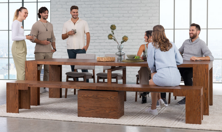 The Host Transformer Extendable Dining Set In Solid wood-jennifer furniture