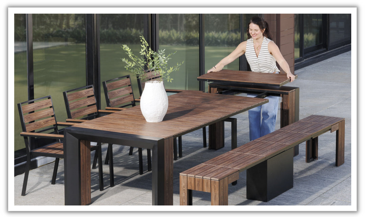 The Host Transformer Outdoor Dining Set (Table + 4 chairs + 1 bench)-jennifer furniture