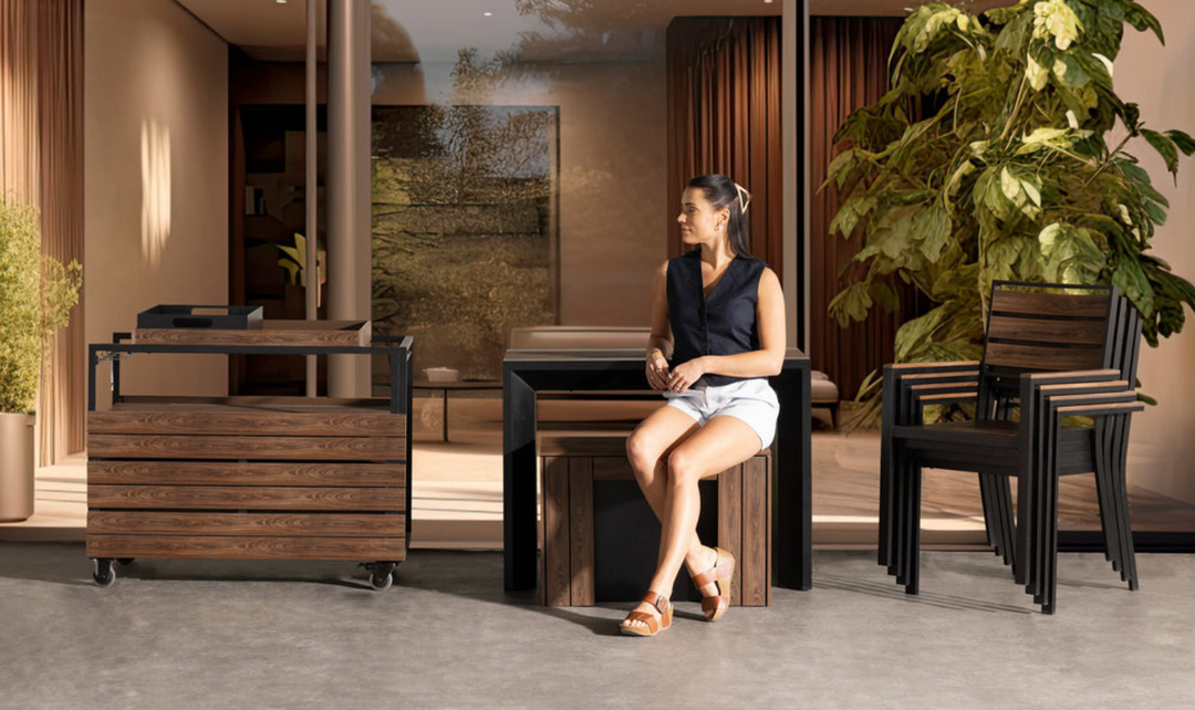 The Practical Transformer Outdoor Dining Set (Table + 1 bench)-jennifer furniture