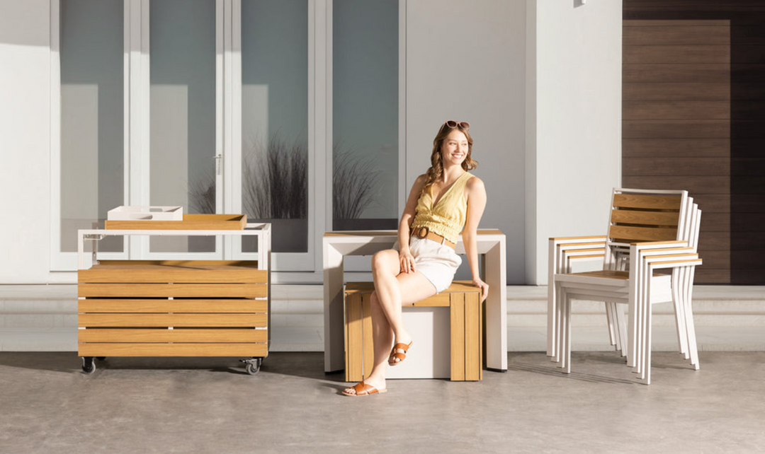 The Host Transformer Outdoor Dining Set (Table + 4 chairs + 1 bench)-jennifer furniture