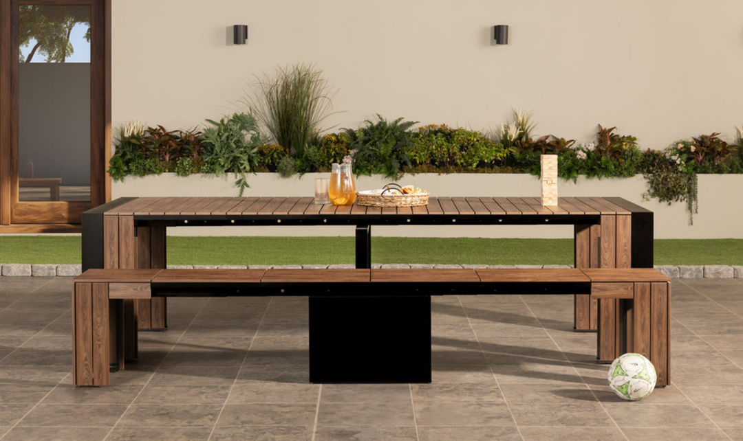 The Practical Transformer Outdoor Dining Set (Table + 1 bench)-jennifer furniture