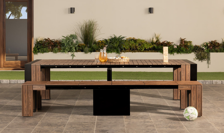 The Practical Transformer Outdoor Dining Set (Table + 1 bench)-jennifer furniture