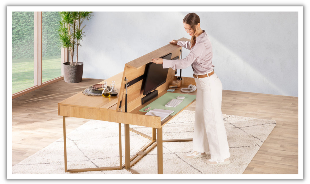 The Savouring Transformer Table to Desk with Adjustable height mechanism-jennifer furniture