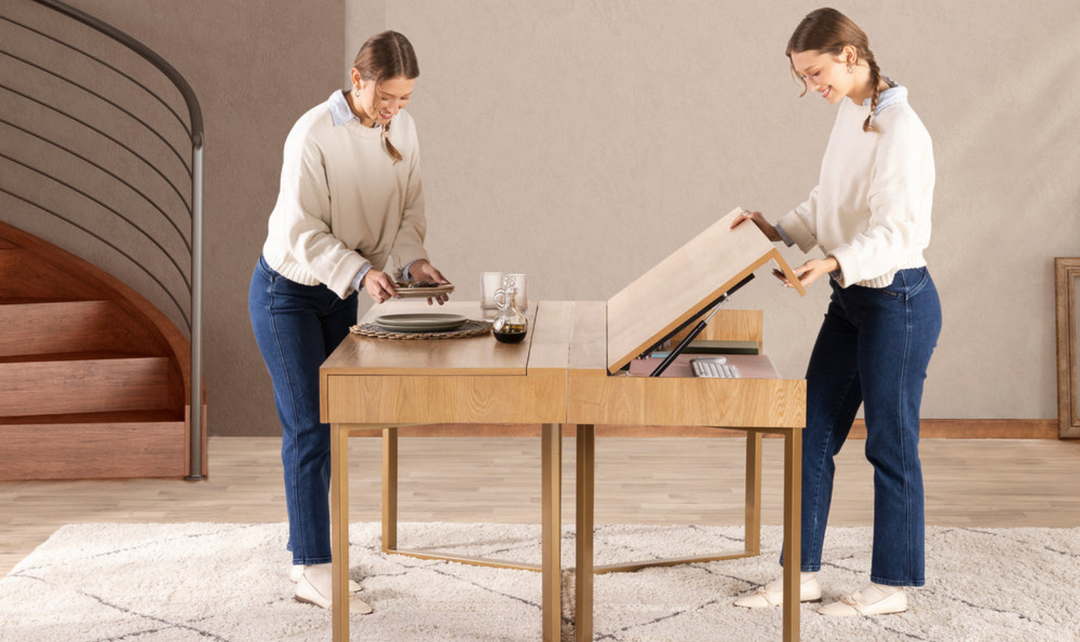 The Savouring Transformer Table to Desk with Adjustable height mechanism-jennifer furniture