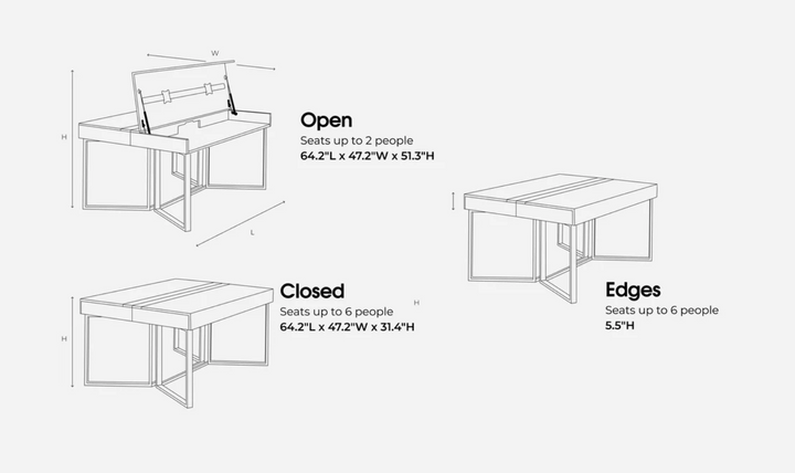The Savouring Transformer Table to Desk with Adjustable height mechanism